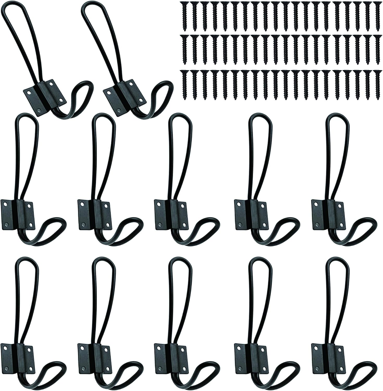 Hajoyful Rustic Farmhouse Entryway Hooks, 12 Pack, with Screws