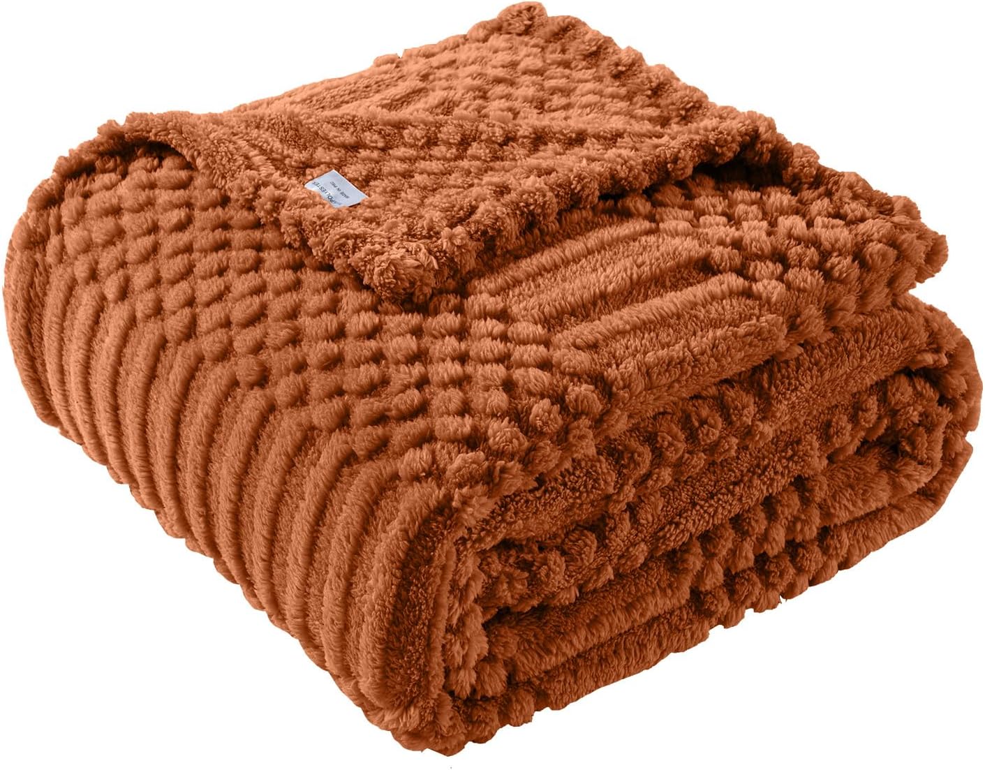 Soft Fluffy Fleece Rust Throw Blanket for Sofa, Couch and Bed