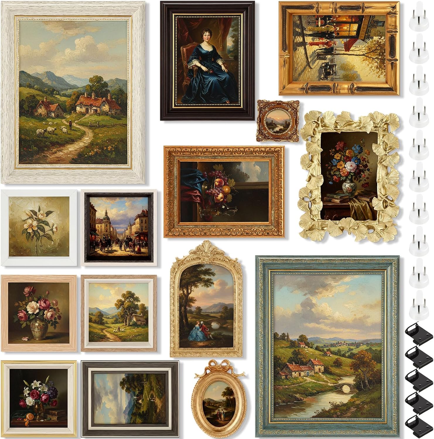 Kathfly 15 Pack Vintage Picture Frames for Wall