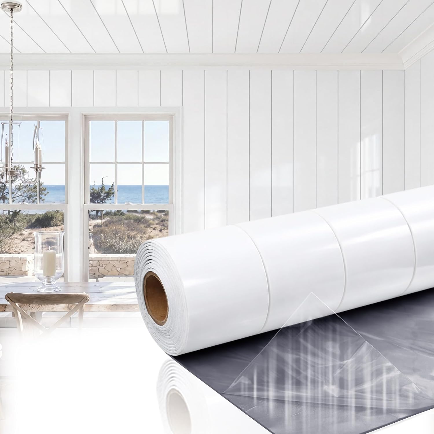 Geelin White Shiplap Peel and Stick Wallpaper for Walls