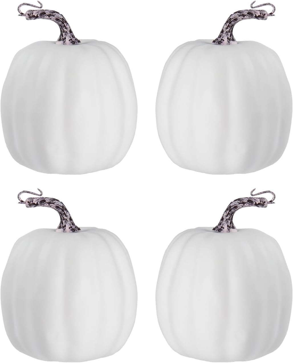 White Artificial Pumpkins, 4-Pack