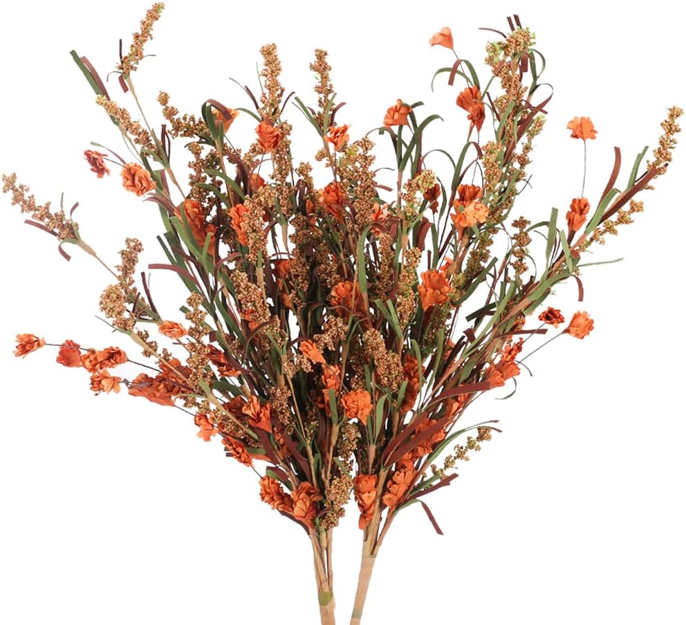 Artificial Fall Floral Stems, 2 Bundles