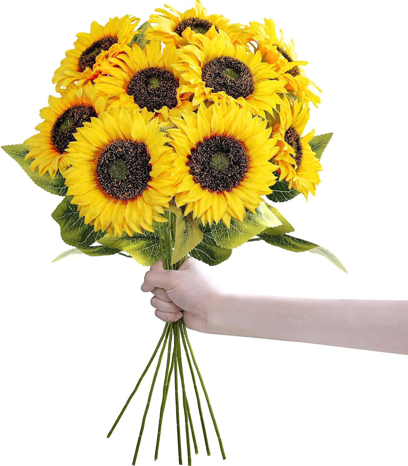 Artificial Sunflower Stems, 9-Pack