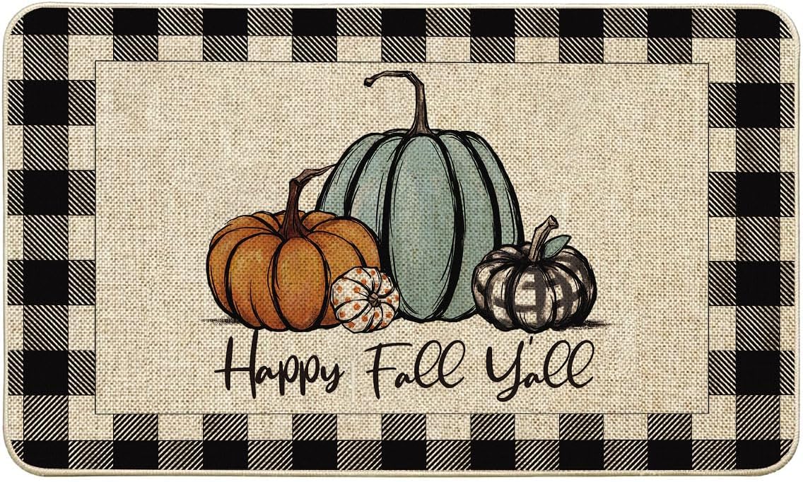 Fall Buffalo Check Welcome Doormat