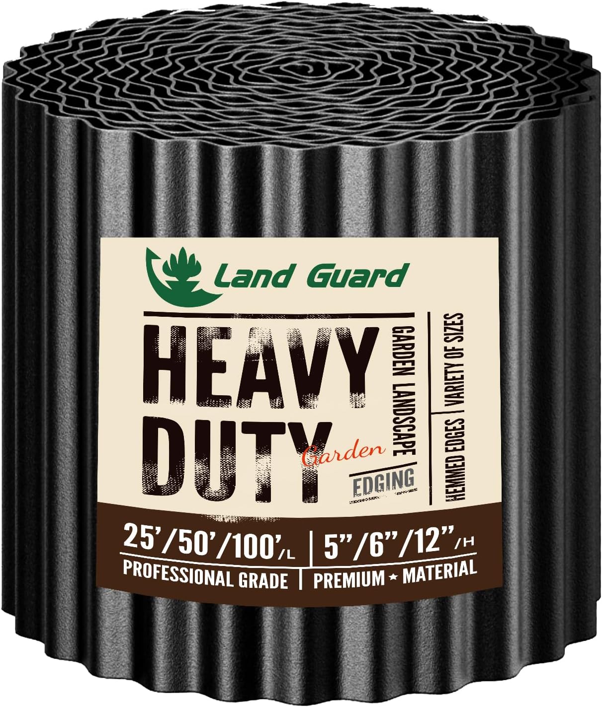 Land Guard Corrugated Garden Edging Border, 6 Inch x 50 ft, Heavy Duty