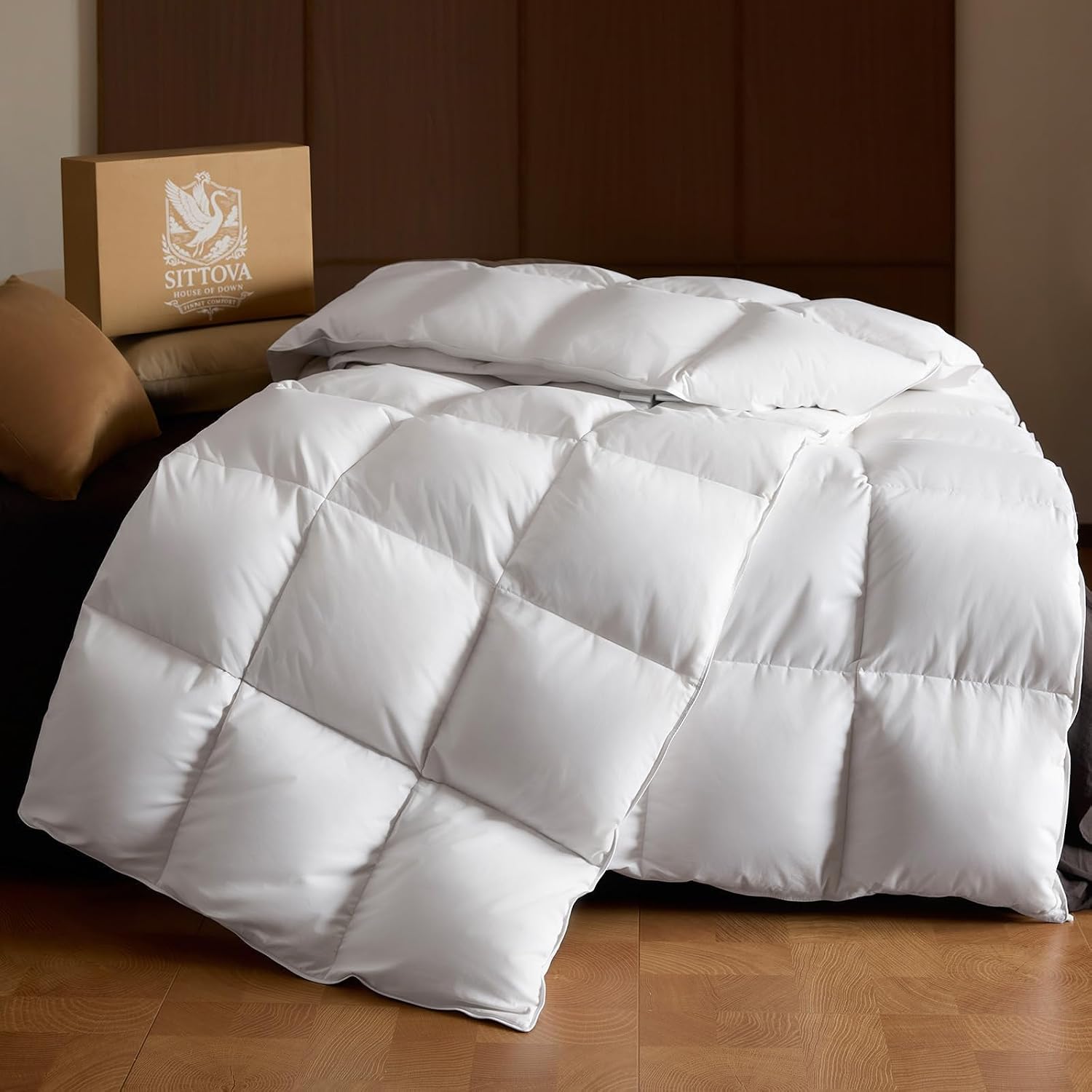 Goose Down Fiber Comforter, Twin, Summer Weight Hotel Quality Duvet Insert