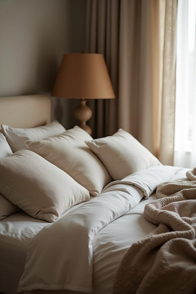 Bed showcasing the fold-back trick for added dimension