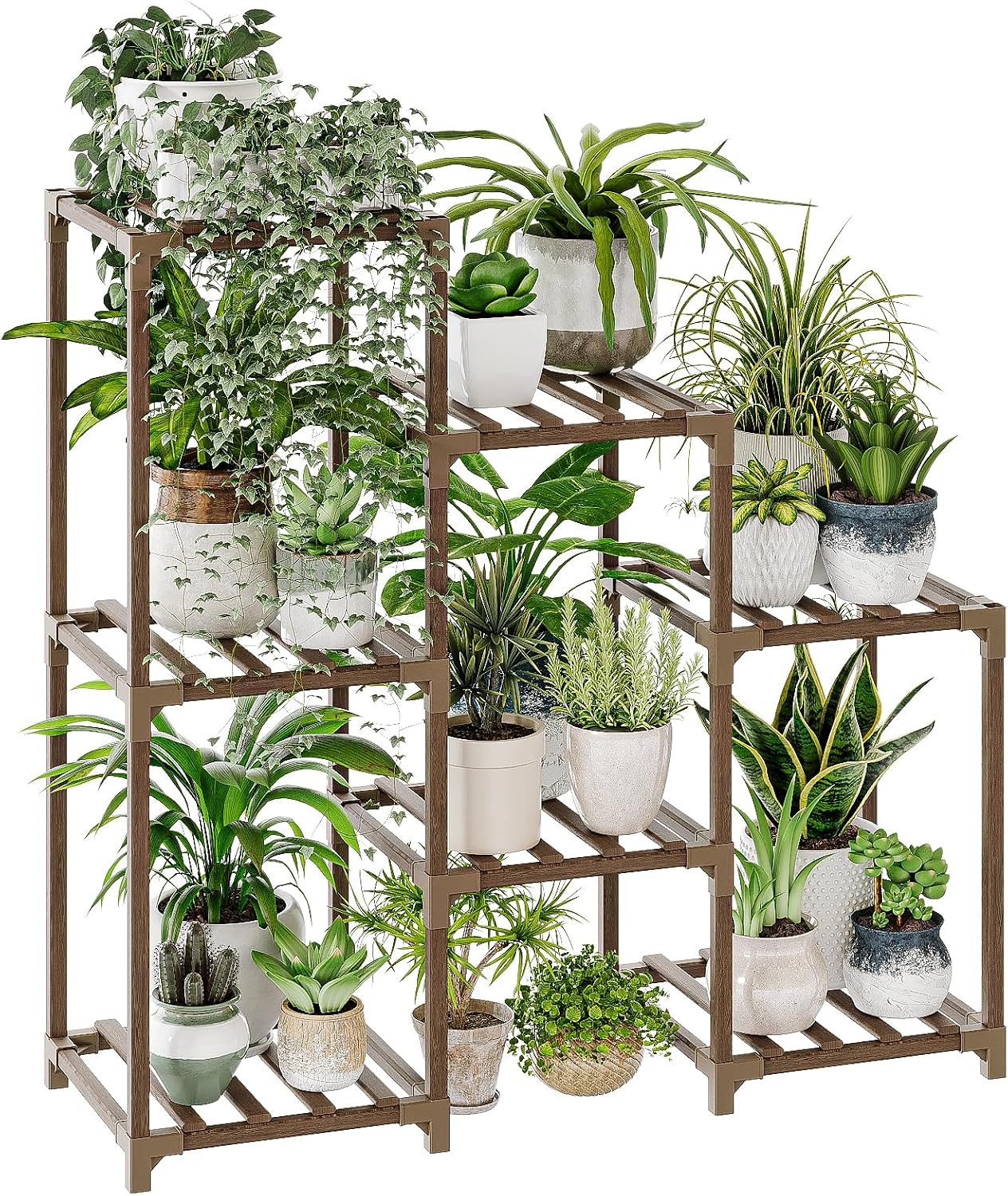 Bamworld Wood Plant Stand Rack for Indoor and Outdoor Plants