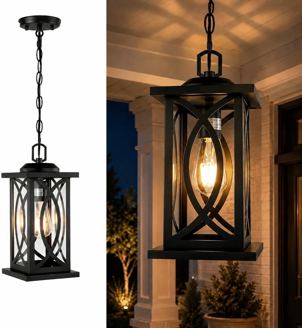 Farmhouse Outdoor Hanging Pendant Lantern Light Fixture