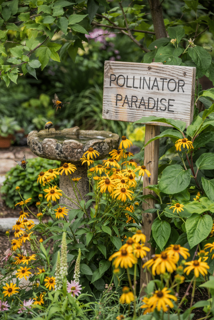 Native plants thriving with minimal maintenance required