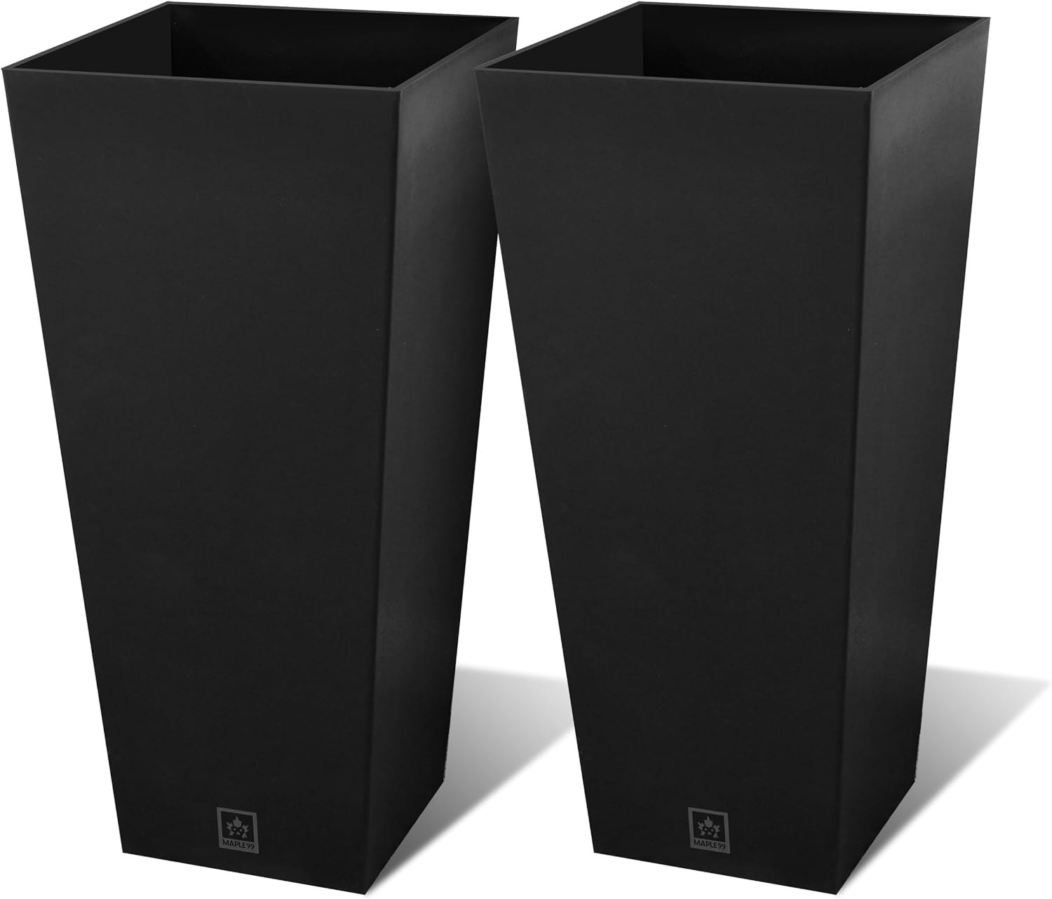 Tall Outdoor Planter, 30 Inch, 2-Pack, Tapered Design with Drainage Holes