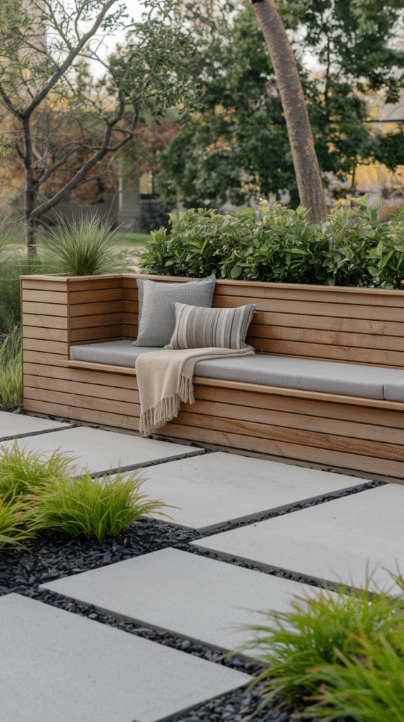 Minimalist modern furniture styling a front yard sitting area