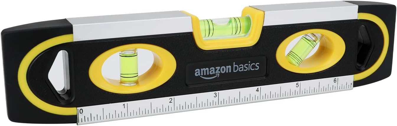 Amazon Basics 9 Inch Magnetic Torpedo Level and Ruler