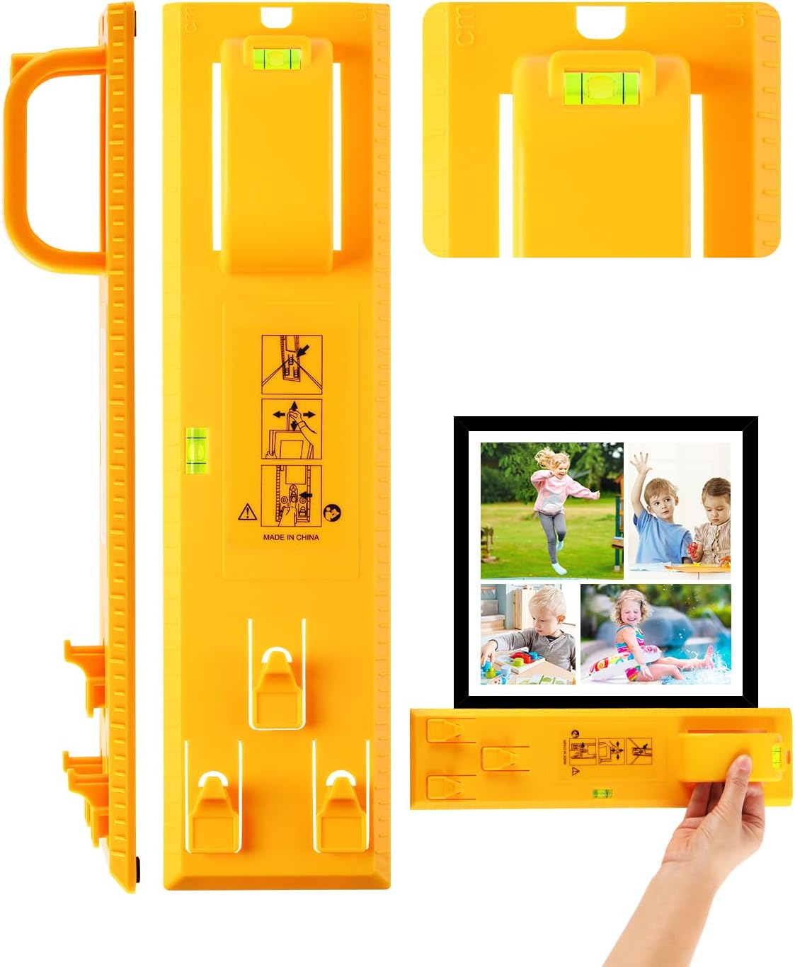 Picture Hanging Tool with Level and Marker, Quick Precise Hanging Kit