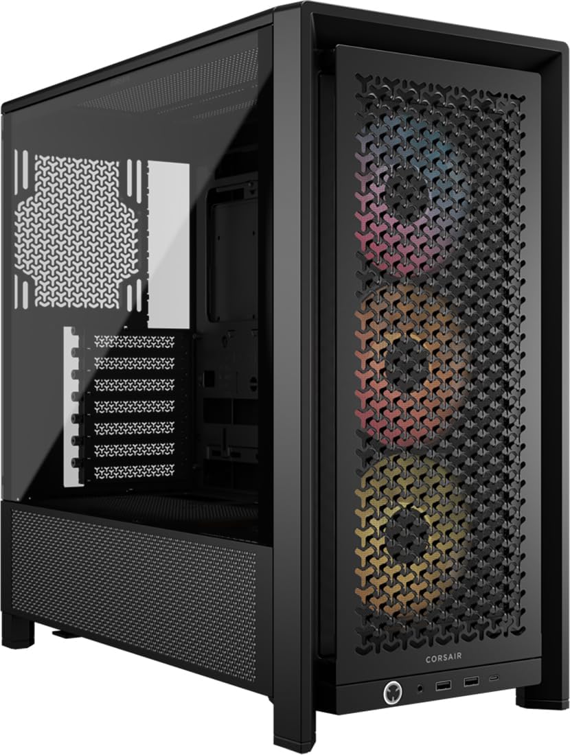 CORSAIR 4000D RS ARGB Frame Customizable Mid-Tower PC Case, Black