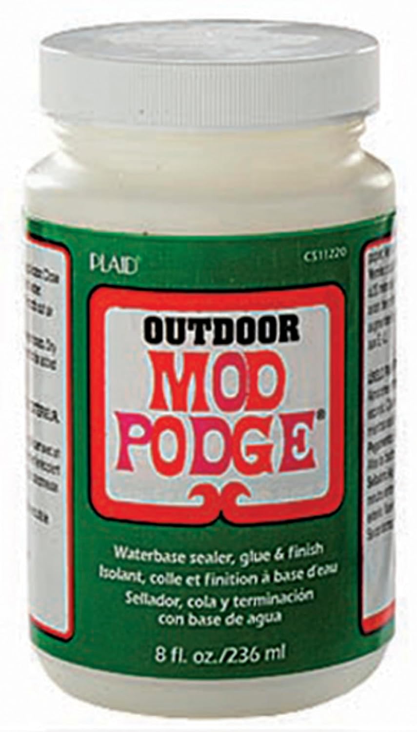 Mod Podge Outdoor Waterbase Sealer, Glue and Finish, 8 Oz, Clear