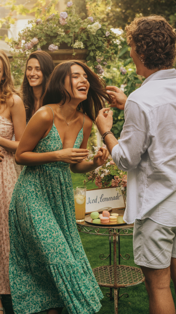 Suggested dress code enhancing the garden party's overall mood