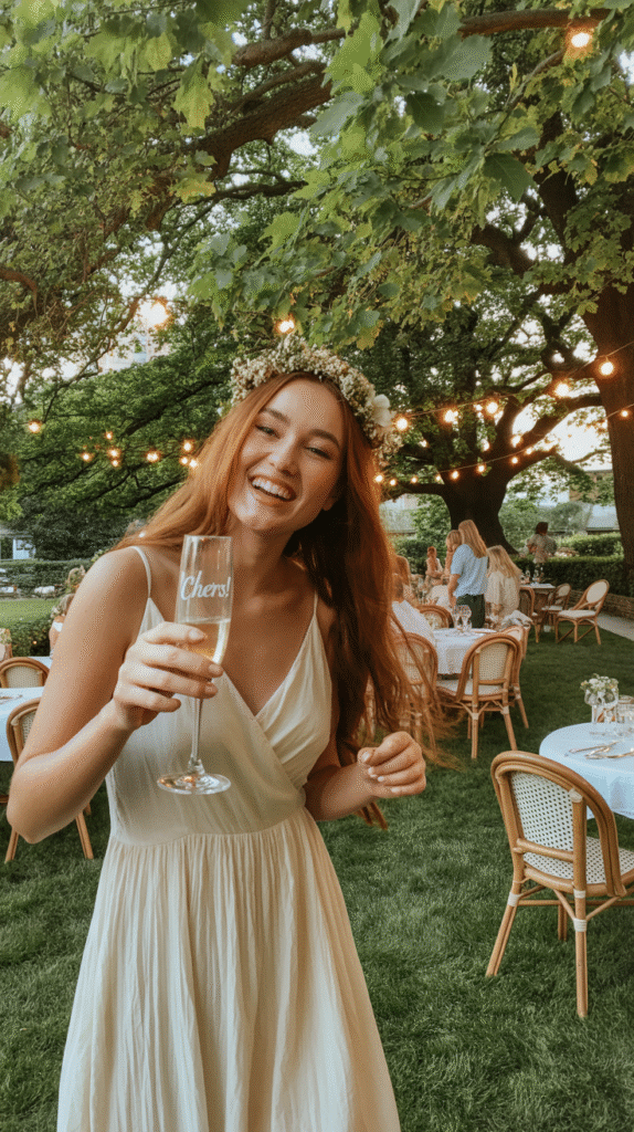 Perfectly timed garden party avoiding midday heat and early darkness