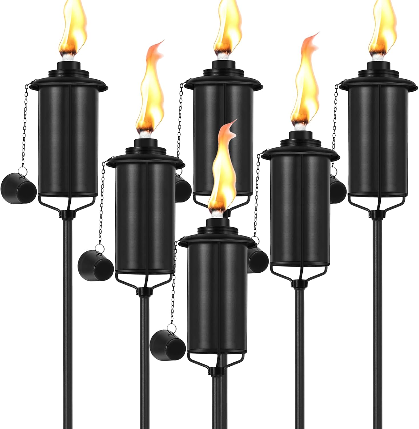Citronella Garden Torches, 6 Pack, 16 Oz, Black