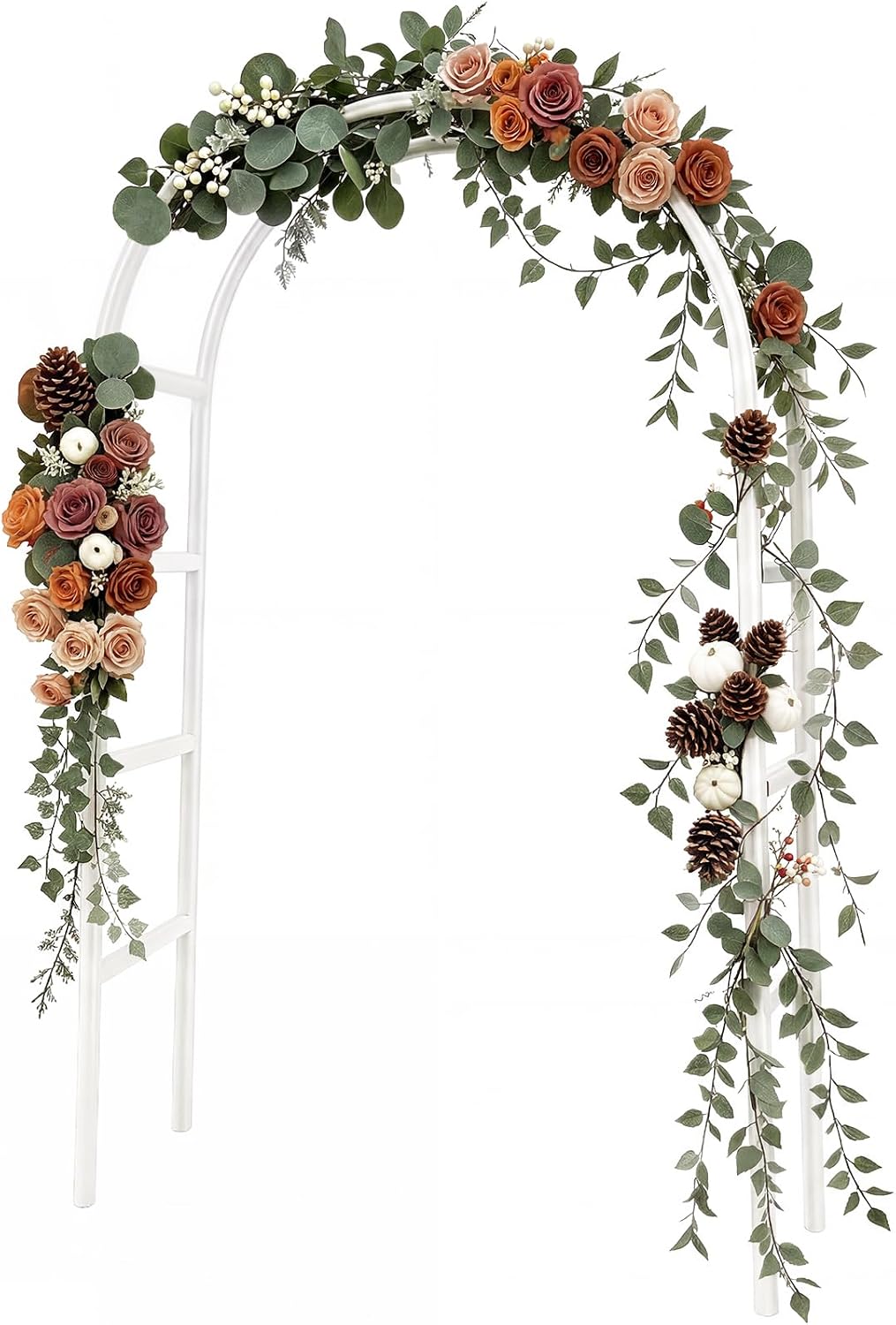 RUBFAC 7.8 Ft Garden Arbor, Metal Arch Frame for Wedding Ceremony