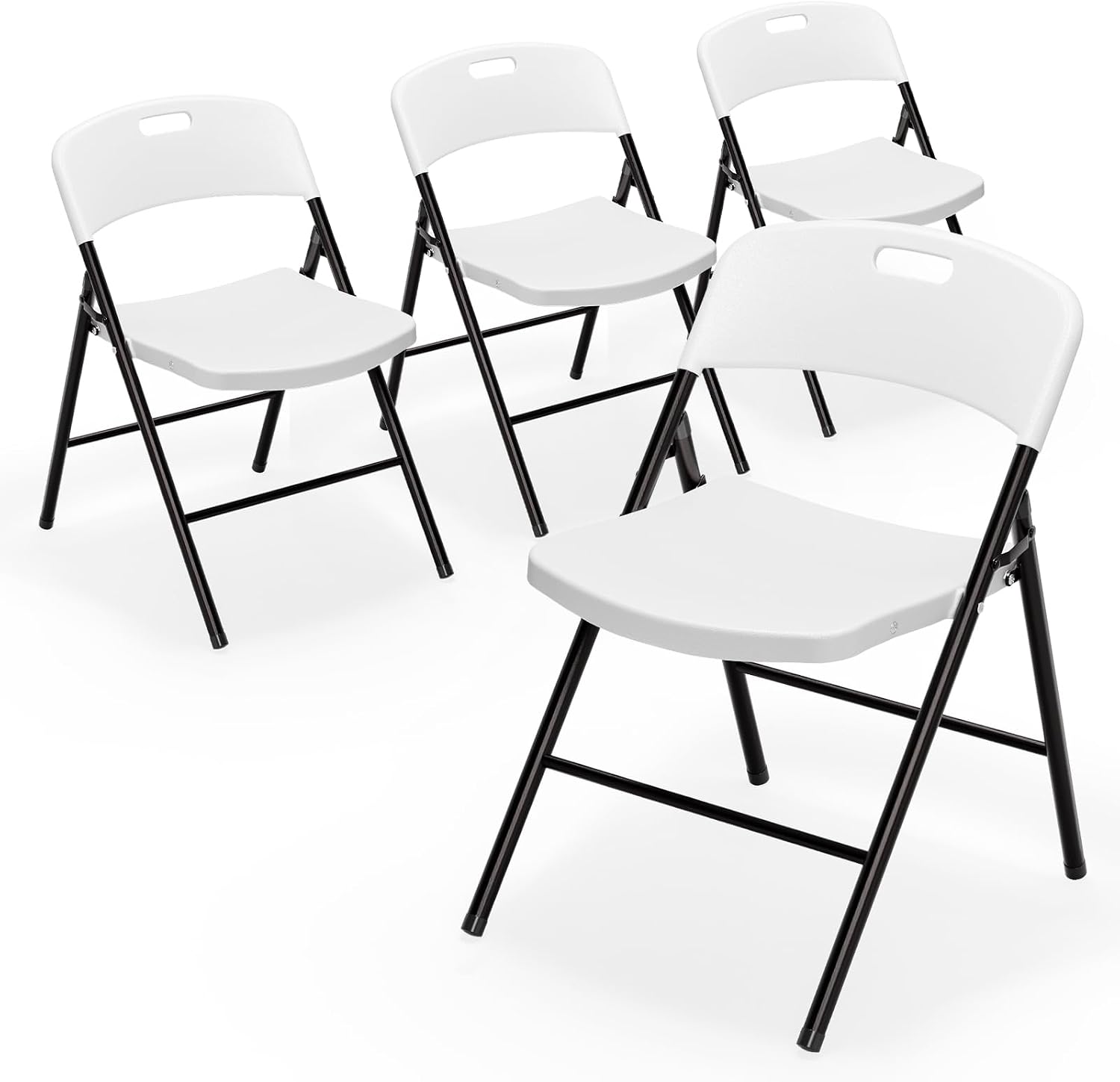 VINGLI Folding Chairs, Plastic, 350 lb Capacity, Portable Indoor and Outdoor