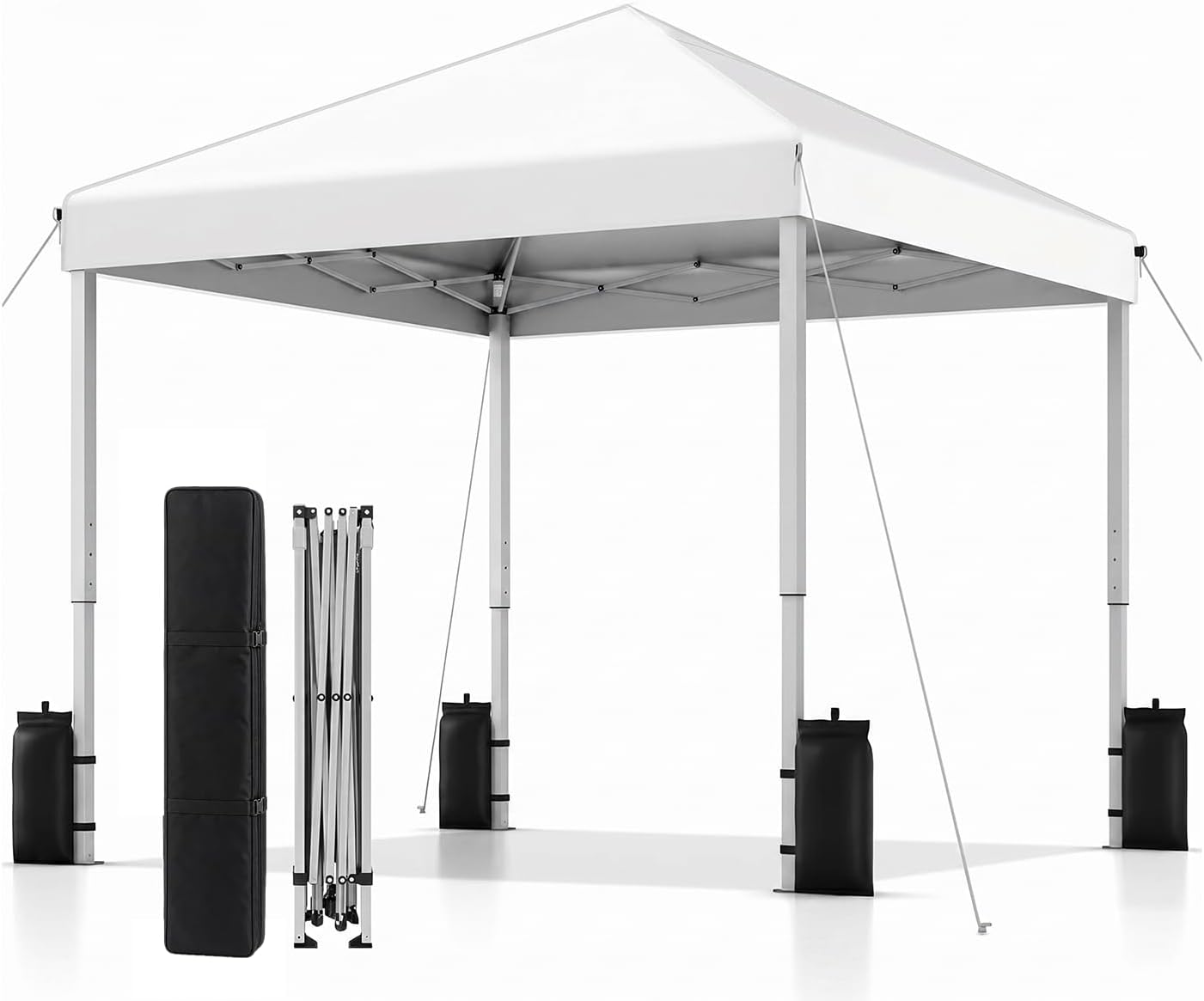 SANWAY 10 x 10 Ft Pop Up Canopy Tent, One-Push Setup, Silver White