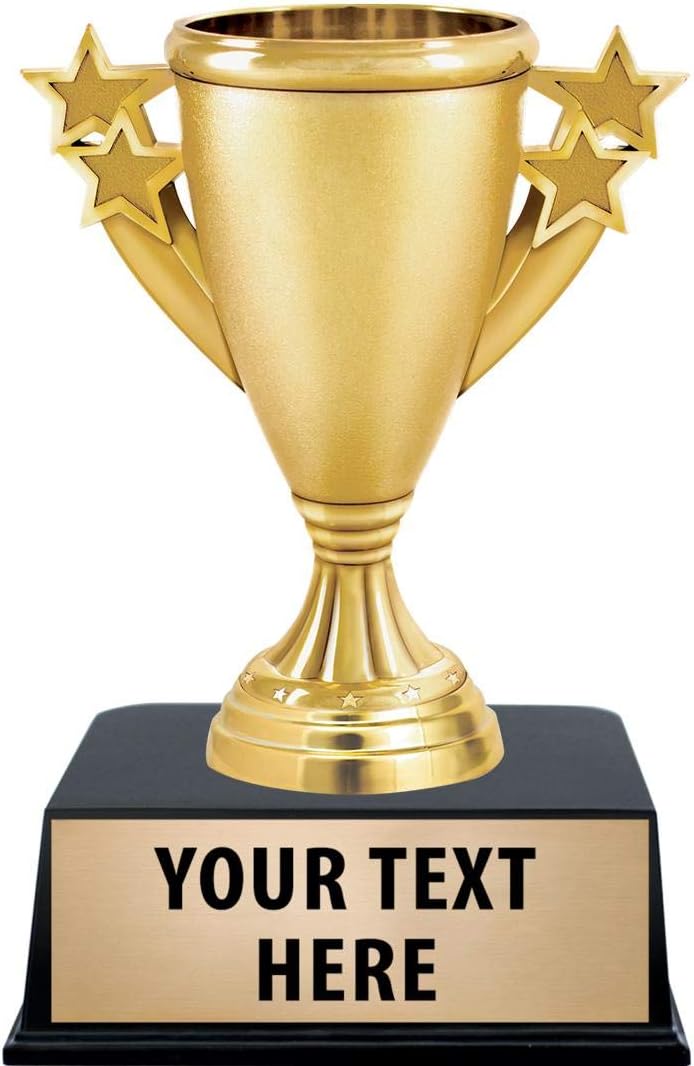 Crown Awards Gold Starburst Recognition Trophy, 5.25 Inch, Custom Engraving