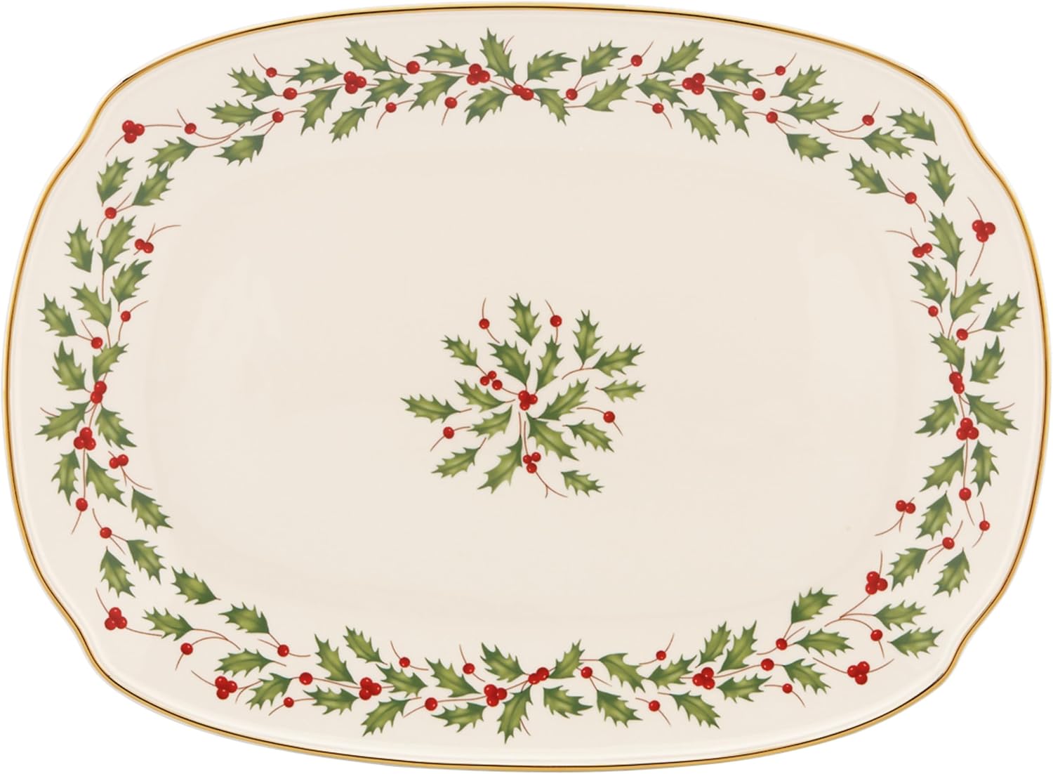 Lenox Holiday Porcelain Oblong Christmas Serving Platter