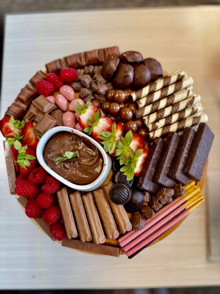 Indulgent chocolate-themed grazing board selection