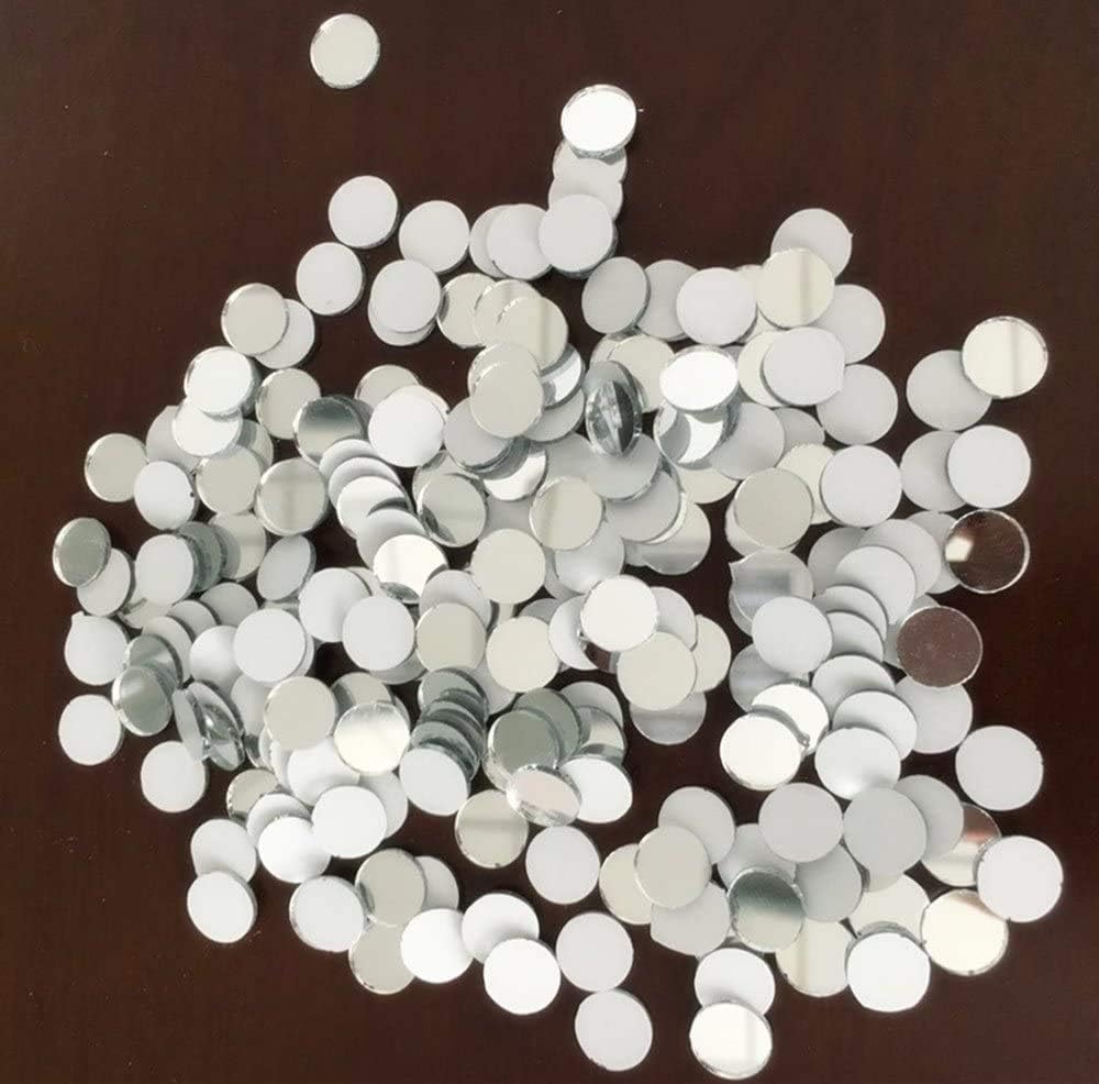 Round Mirror Mosaic Tiles, 200 Pcs, 10mm, Real Glass Circles for DIY Crafts