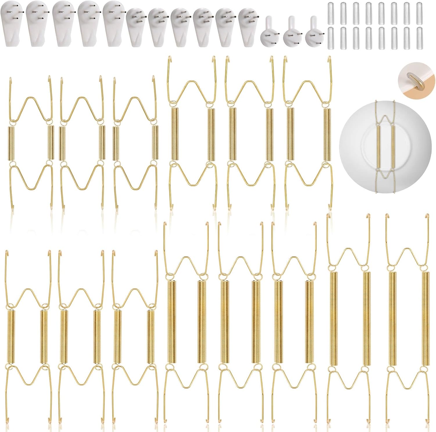 Invisible Plate Hangers for Wall, 14 Pcs, 4 to 12 Inch, Decorative