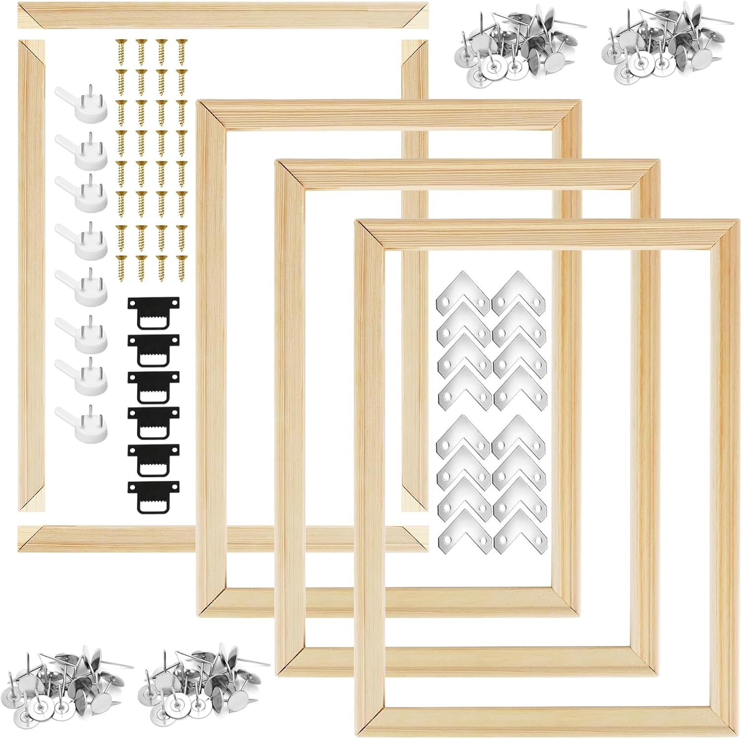 Canvas Stretcher Bars, 4 Pack, 16 x 20 Inch, DIY Frame Kit with Wooden Frames