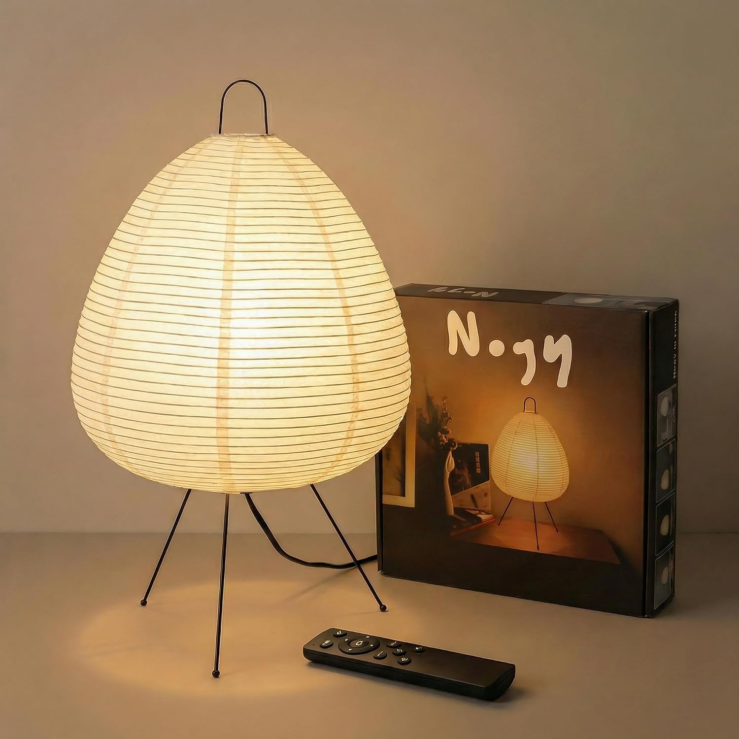 Akari Noguchi Rice Paper Lamp, Dimmable Japanese Paper Lantern