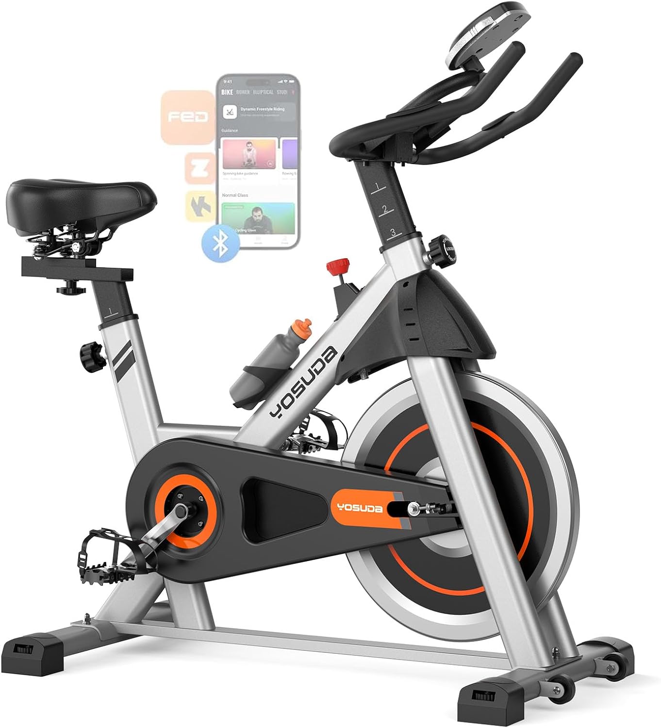 YOSUDA Magnetic Exercise Bike with App Training, Stationary Indoor Bike