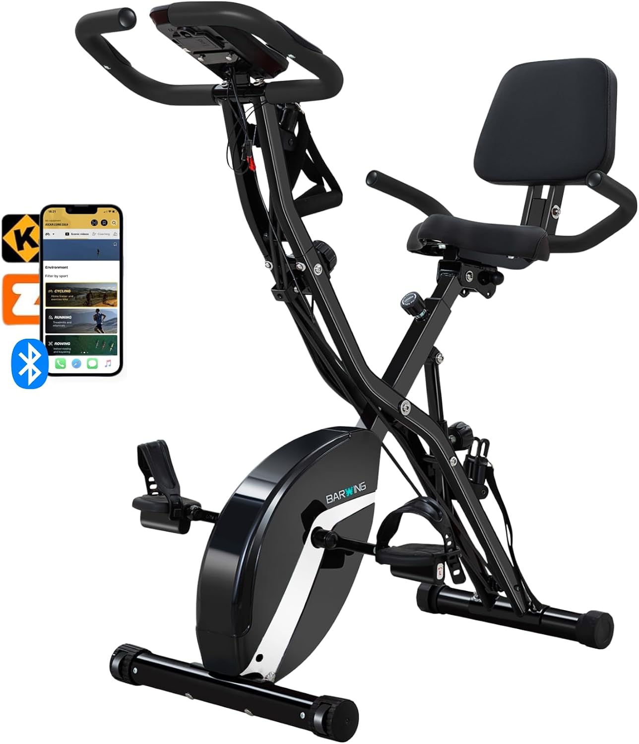 BARWING 5-in-1 Foldable Stationary Exercise Bike for Home Workout
