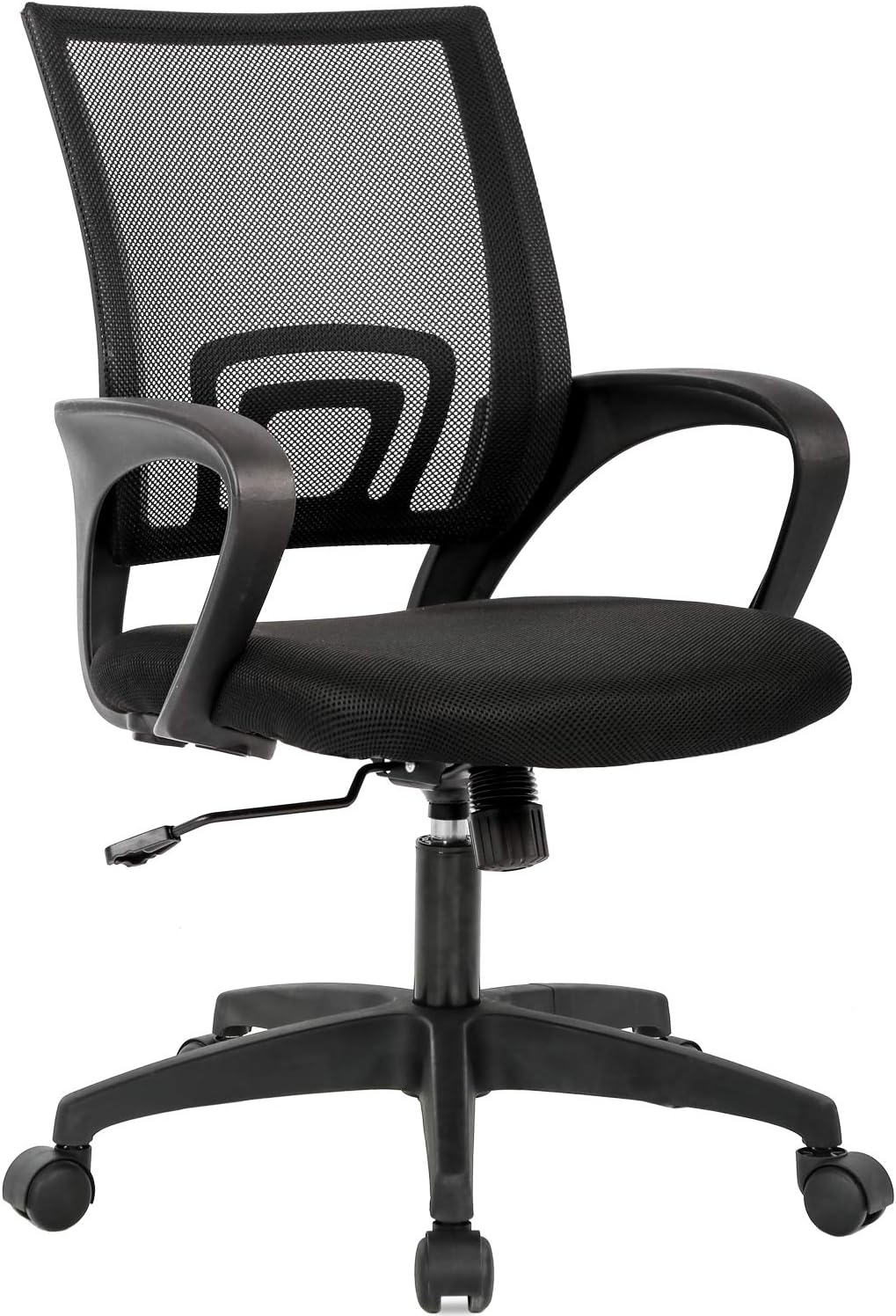 BestOffice Ergonomic Office Chair, Mid-Back Swivel Desk Chair, Black