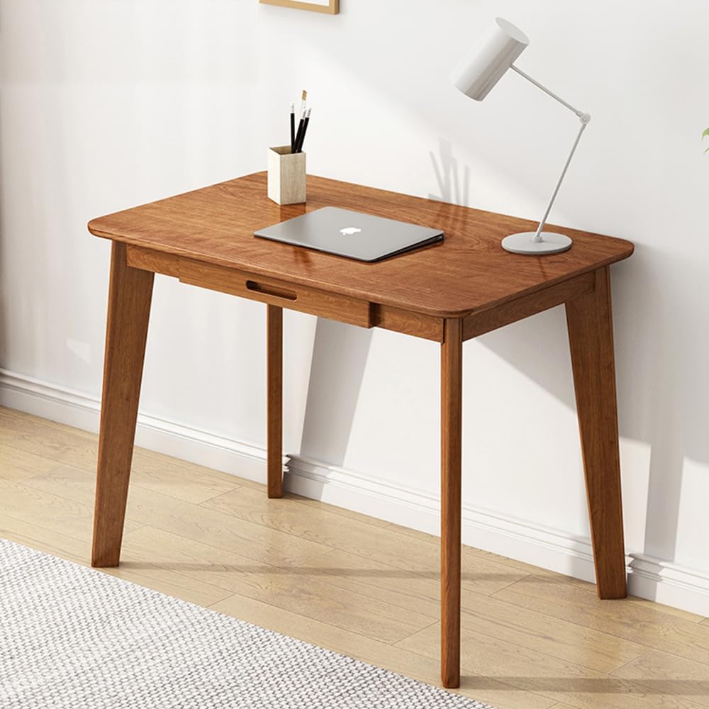IOTXY Solid Wood Writing Desk, Home Office Laptop Table, Walnut