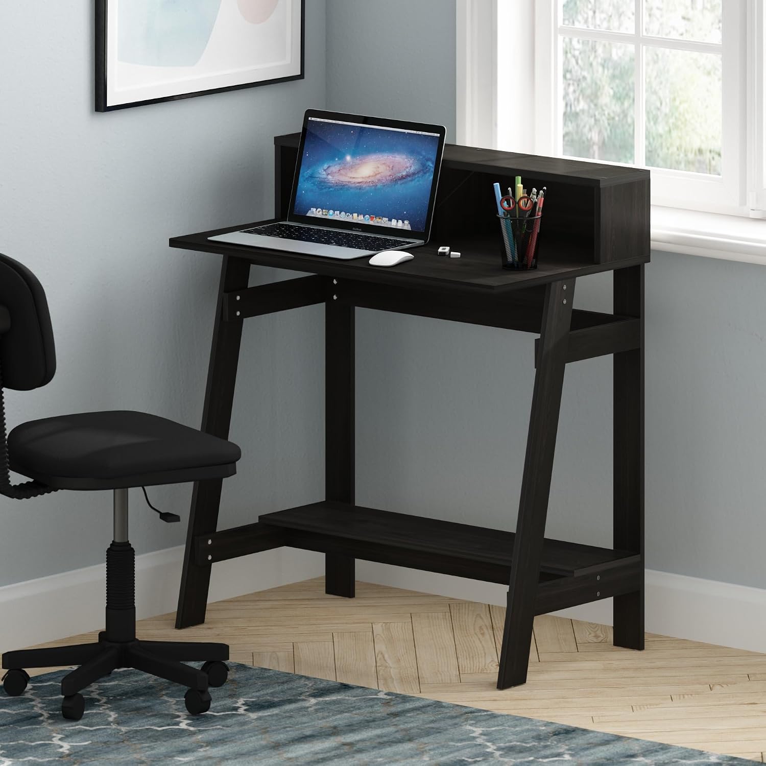 Furinno Simplistic 31 Inch Compact Computer Desk, Black Espresso
