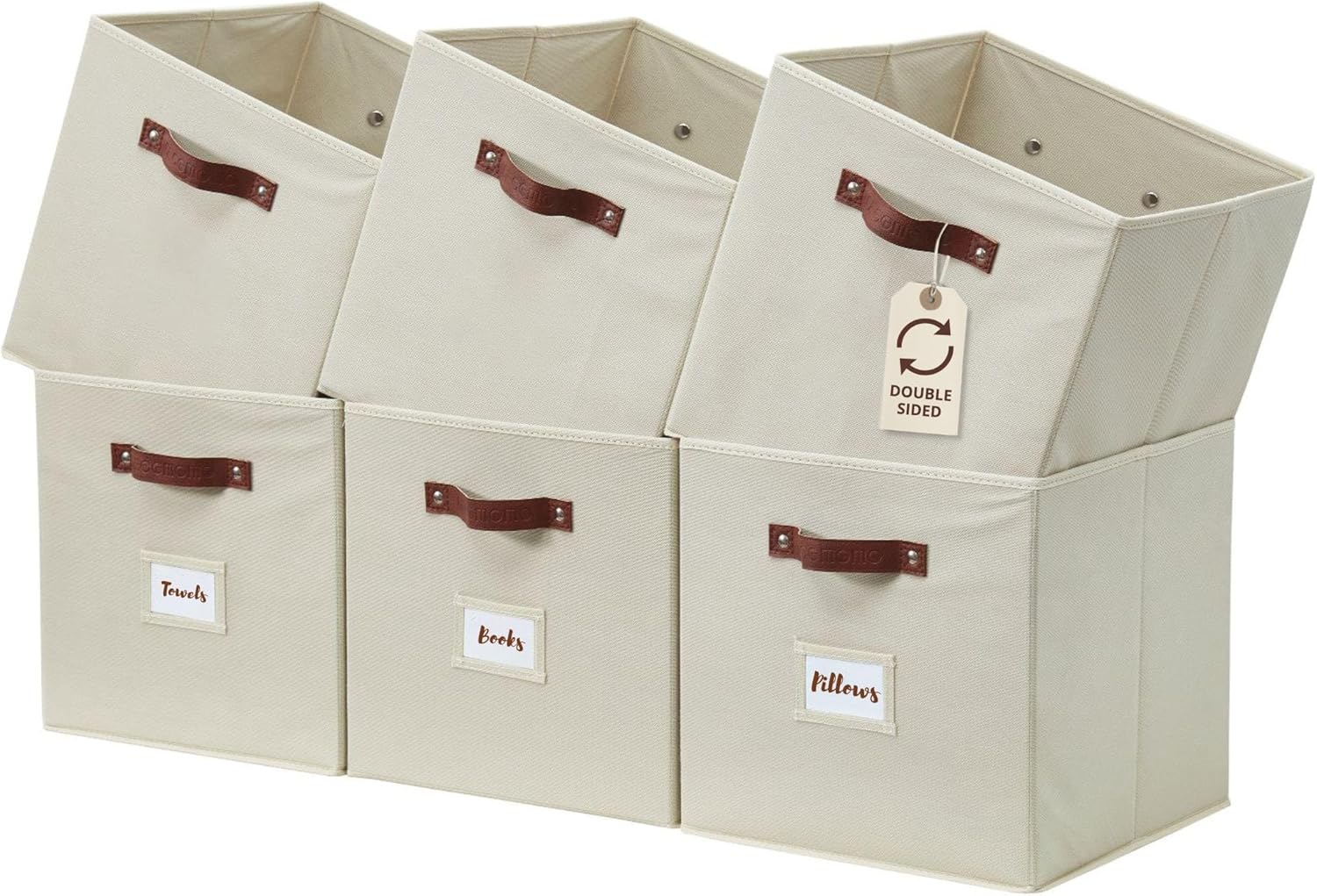 DECOMOMO Fabric Cube Storage Bins with Labels