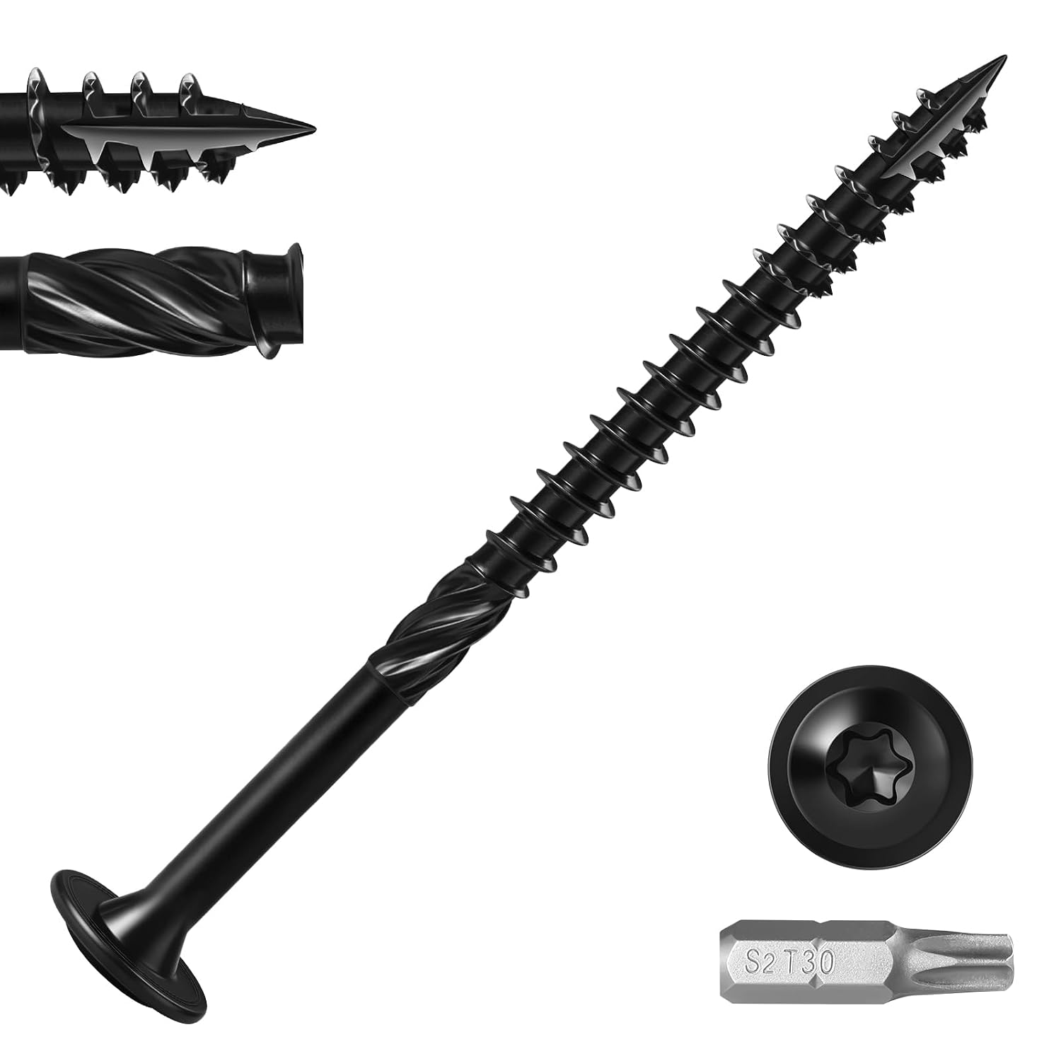Heavy Duty Lag Screws, #14 x 4 Inch, 1 Lb, 29 Pcs, Structural Exterior