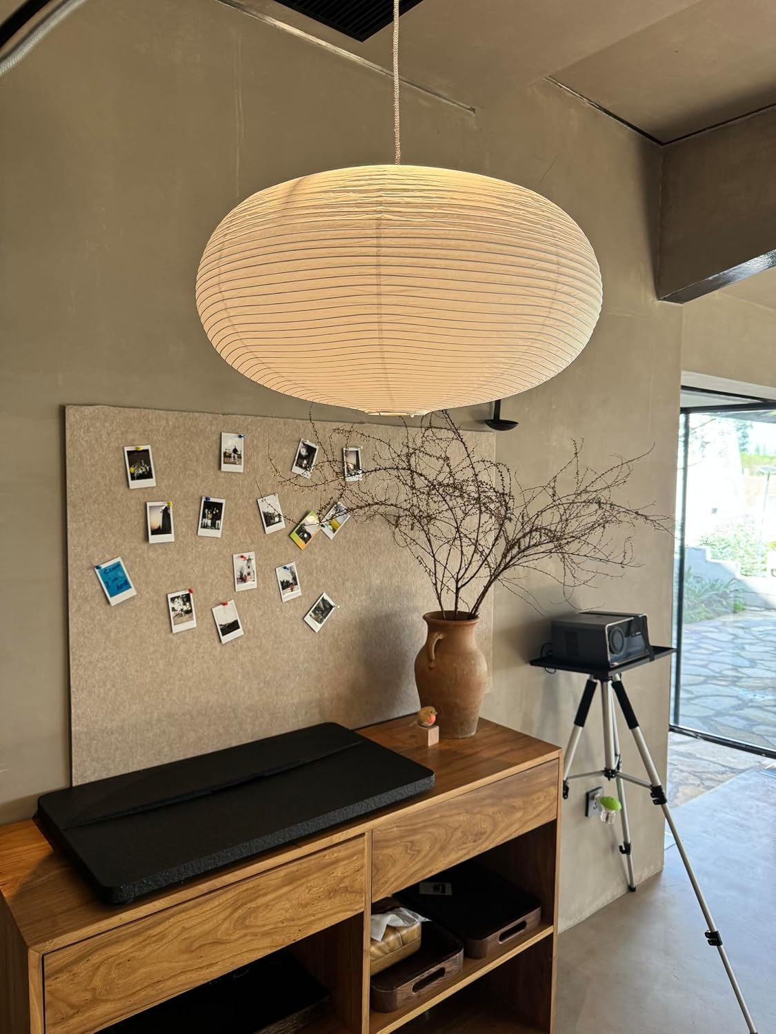 Large White Oblate Paper Lantern Pendant Lamp Shade, 21.85 Inch