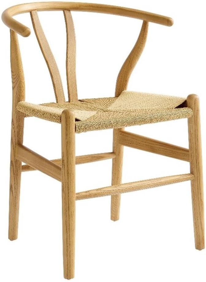 Modway Amish Wood Rope Dining Chair, Natural, Solid Elm