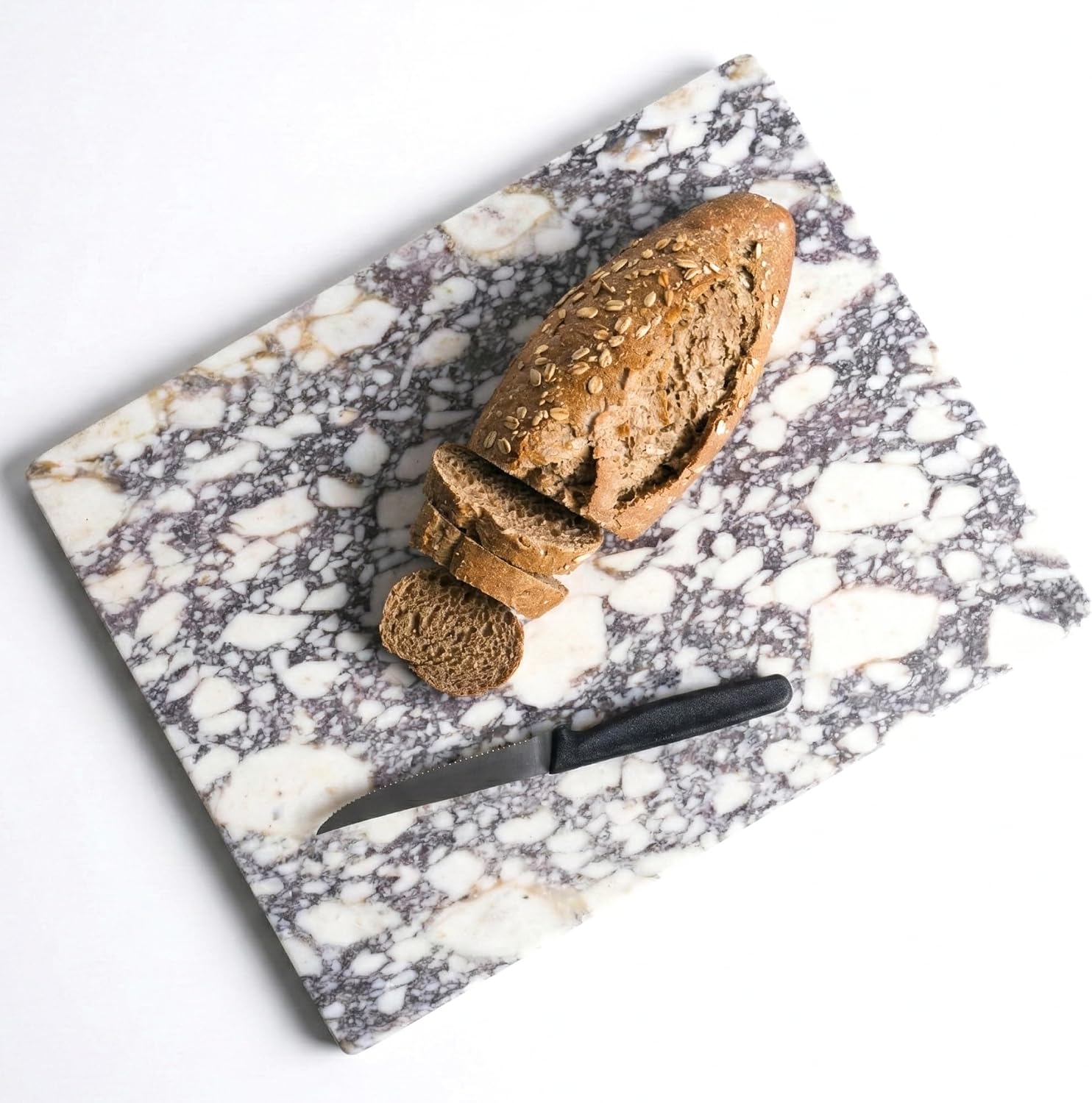 Italian Calacatta Viola Marble Cutting Board, Natural Stone, 15 x 12 Inch