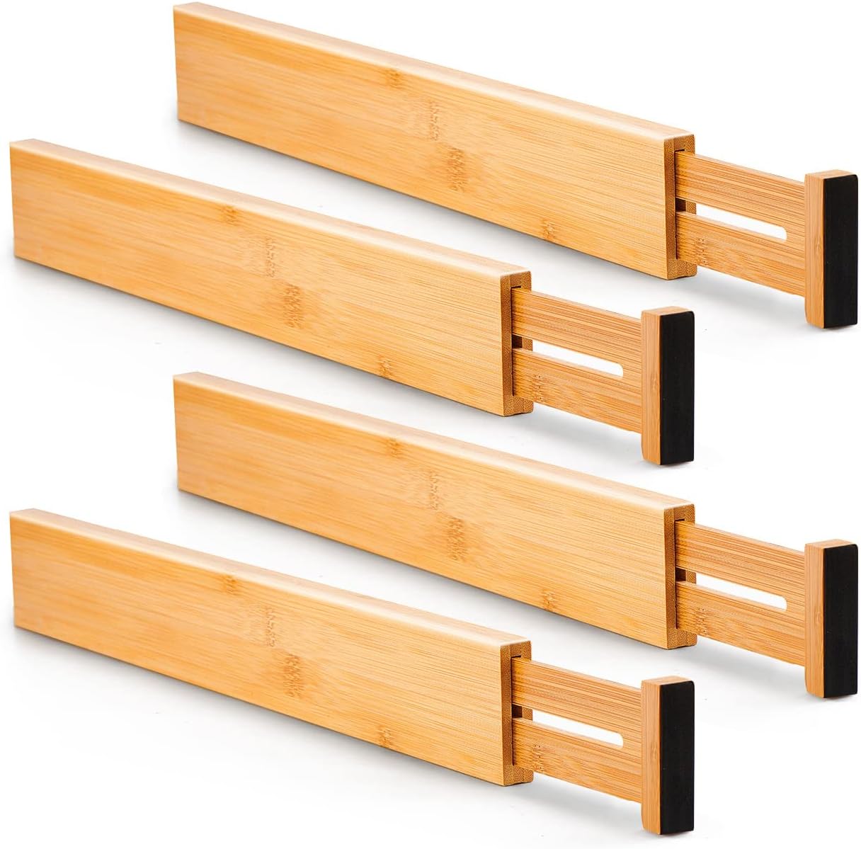 Utoplike Bamboo Kitchen Drawer Dividers, 4 Pcs, Large Drawers