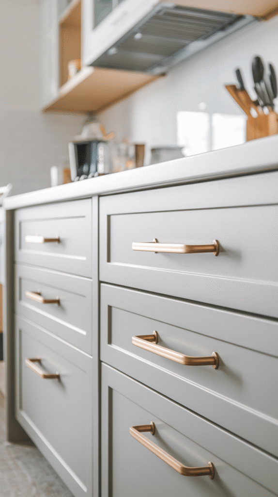 New cabinet hardware changing the kitchen's character in an afternoon