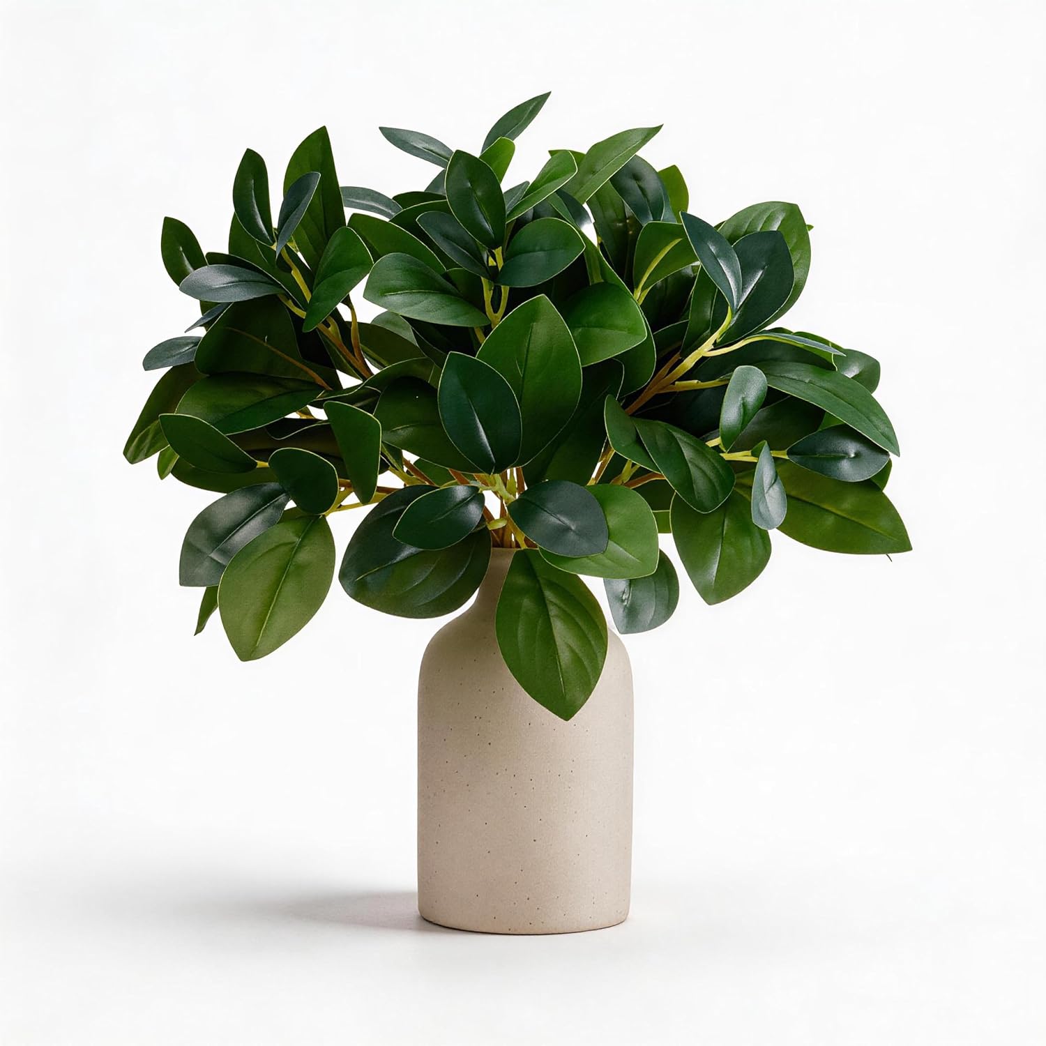 12" Artificial Plant Indoor Small Fake Plants Eucalyptus Stems With Vase