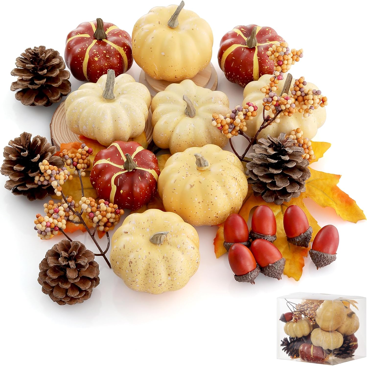 Artgar Pumpkin Decor Set, 23 Pcs, Fall Harvest Bowl Filler