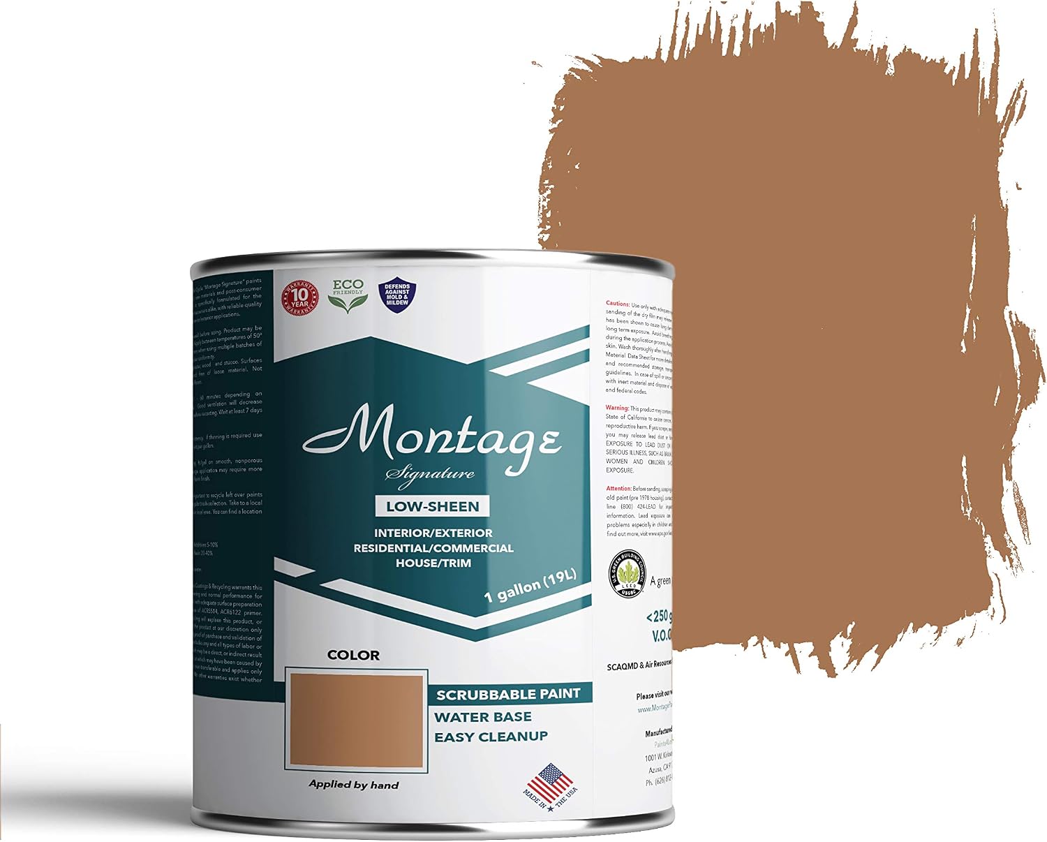 Montage Signature Eco-Friendly Interior and Exterior Paint, Terracotta, 1 Gallon