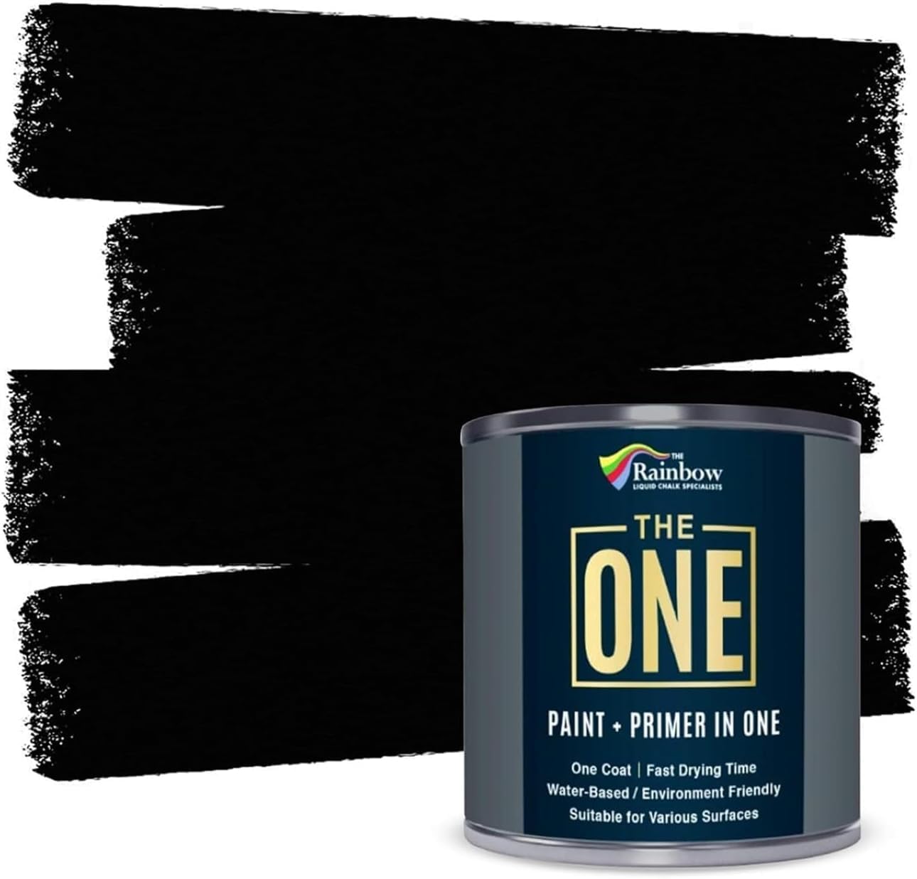 THE ONE All-in-One Paint and Primer, Black Matte, 1 Liter, 1 Coat Formula