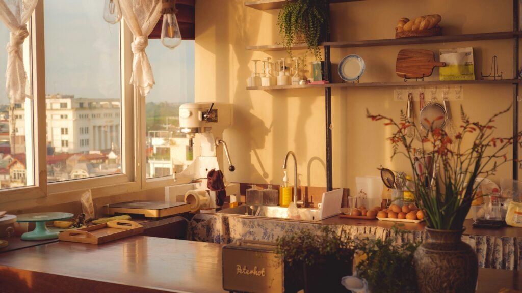 Earthy color palette bringing warmth to a modern kitchen